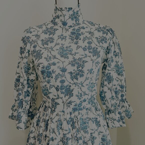 Meadows Clematis Blue Floral Dress Size 2 - Picture 5 of 9